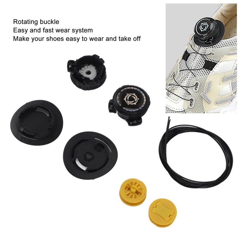 4 Sets Rotating Buckle Shoes Laces Steel Wire Elastic No