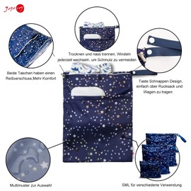 Wet Bag wasserdichte Windeltasche für unterwegs Nassbeutel Kindergarten Wetbag Kindergarten Wäschebeutel Kita Wetbag Stoffwindeln Wäschebeutel Kindergarten Wasserdicht Windeltasche für Baby 4 Set