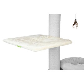 Kratzbaumland Replacement Cover Suitable for Natural Paradise Lounger Square Replacement Part (2 Pieces) (Cream - Elegant Plush)