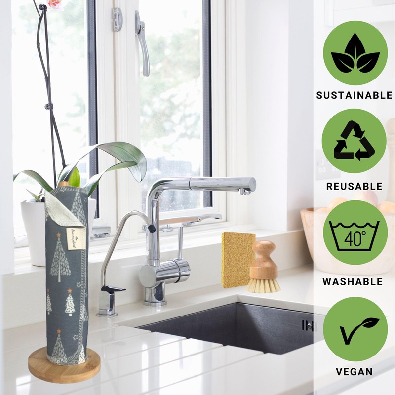 Love Our Planet 1Ply 10 Reusable Unpaper Towels, Eco Friendly