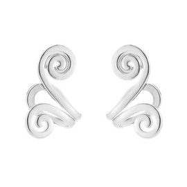 Simple Swirl Spiral Ear Cuff for Non-Pierced Ear Pierceless Ear Wrap Cartilage Clip Earrings for Women-Silver