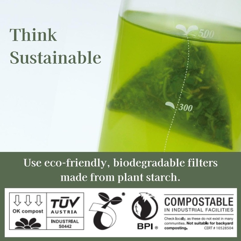 Matcha Infused Green Tea Bags 40 packs/80 g Biodegradable Filter,