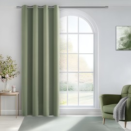 MRTREES Opaque Curtains with Eyelets, Green Thermal Curtains, Opaque Curtain, 225 cm Long, 140 cm Wide, 1 Piece, Blackout Modern Curtains for Door, Living Room, Bedroom, Children's Room