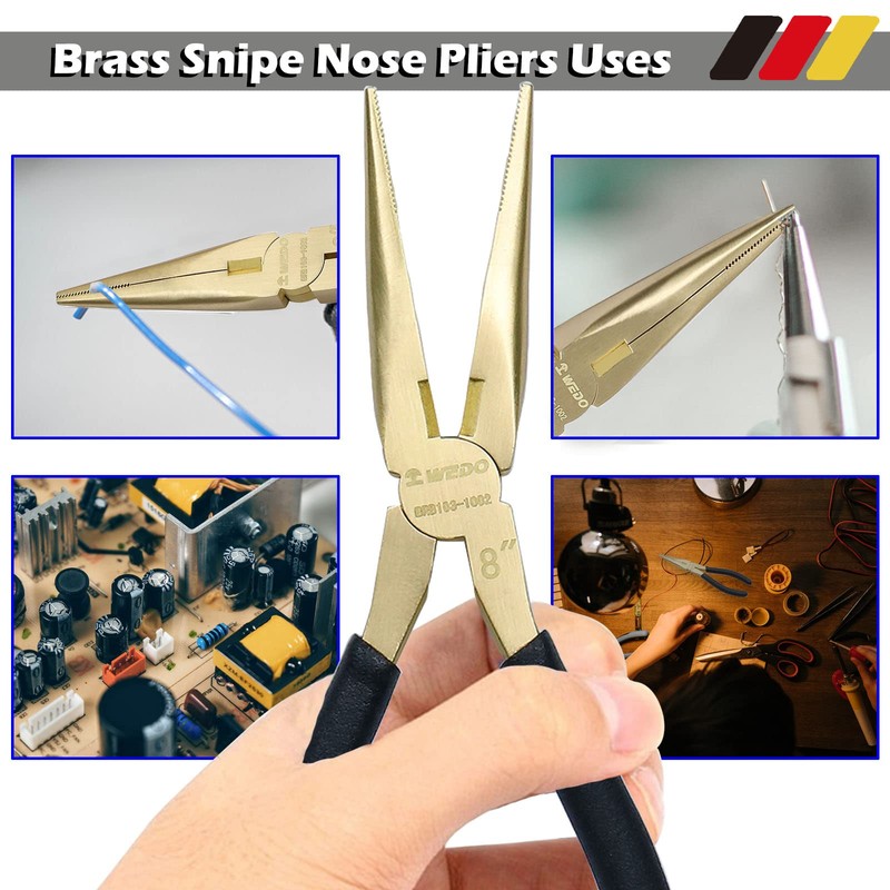 WEDO 2-Piece Brass Pliers Set - 8" Bent & 45-Degree