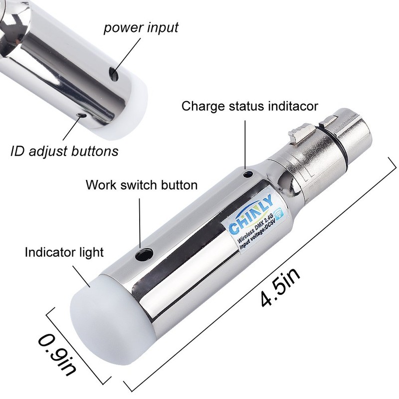 CHINLY DMX 512 Dfi DJ 2.4G 1PCS Wireless Receiver Built-in
