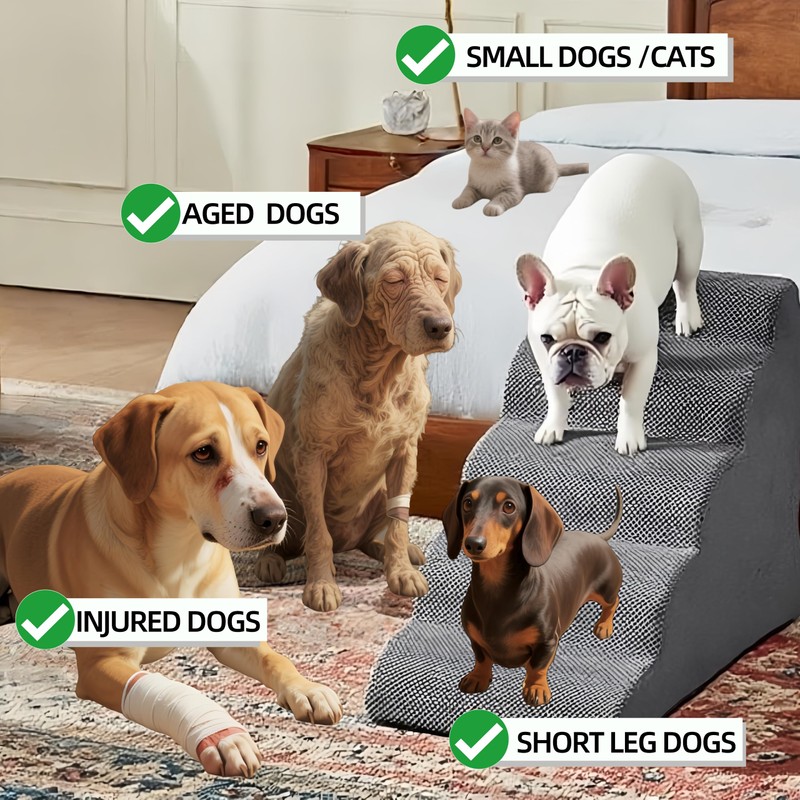 5 Step Pet Stairs Ramp for High Beds Sofas 23-30