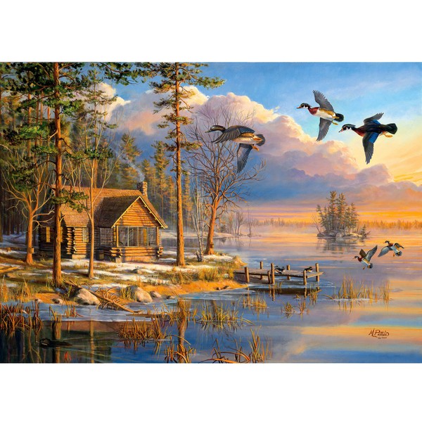 Rivers Edge Products 1000 Piece Puzzle, Jigsaw Puzzle in Tin for Adults, Teenagers, and Kids, Unique Nature Landscape Puzzle, 28 by 20 Inches, Spring Arrivals