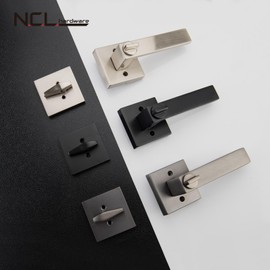 NCL 3 Pack Keyed Entry Door Lever with Single Cylinder Deadbolt, Keyed Alike Heavy Duty Combination Set, Black Exterior Door Lock Set for Front Door