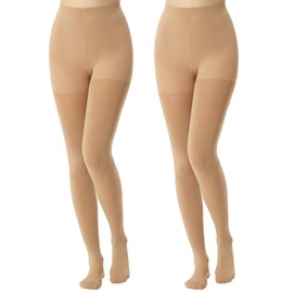 MANZI Women's Super Opaque Tights 2 Pairs 120 Denier Warm Control Top High Waist Winter Pantyhose for Women(Suntan,S)