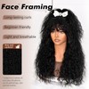 SOFUN Black Curly Wig With Bangs for Black Women Long