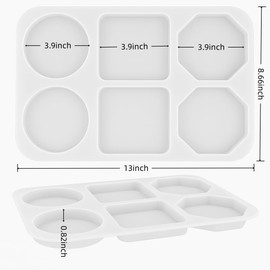 Silicone Resin Coaster Molds, 6-Cavity 4 Inch Polygonal Epoxy Mold with Glossy Mirror Surface – DIY Silicone Molds for Resin Coasters, Flower Preservation, Candle Holders & Decorative Crafts