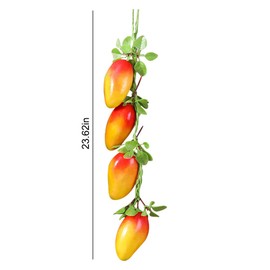 ZUYYON 5 Strings Artificial Fruit Hanging Strings, Fake Mango Bunch Lifelike Fruit Photography Props for Home Kitchen Hanging Ornaments Farmhouse Decoration