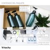 VITACHY. Pack of 3 Blue Plastic Bathroom Soap Dispenser with