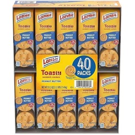 Laภςe Toasty Peanut Butter Sandwich Crackers, 1.29 oz., (40 Pack)