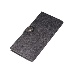 Grey Felt Travel Organiser - Modern Travel Bag, Document Bag, Case, Travel Folder for Travel Documents with Press Stud Closure - Many Compartments for Documents, Pen, Cards, Flight Tickets