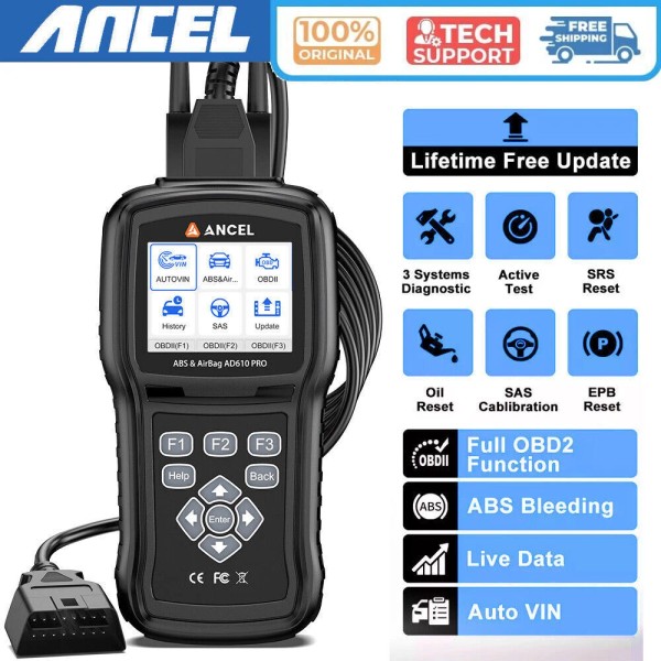 ANCEL AD610 Pro Bidirectional SRS SAS ABS Bleeding OBD2 Scanner