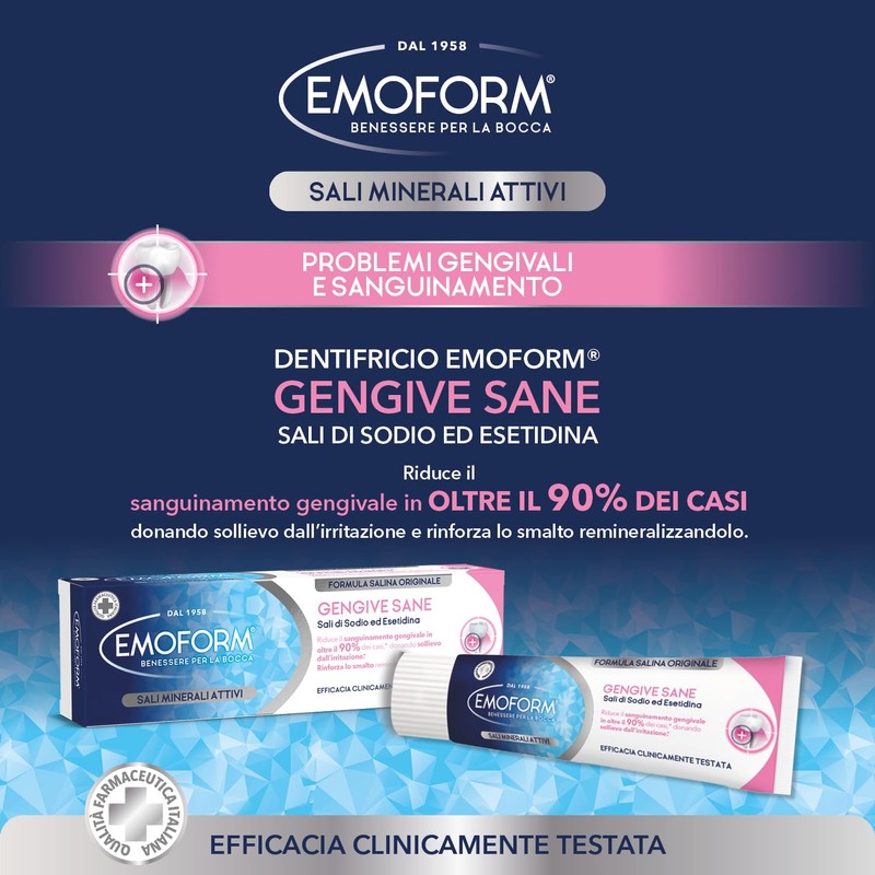 Emoform Healthy Gums Toothpaste 75ml with Sodium Salts and Esetidine,