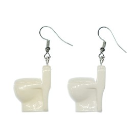 Miniblings Toilet Earrings – Original Fashion Jewellery I Toilet Toilet Shell Fancy Dress Carnival Joke Item – Earrings, Plastic, not known