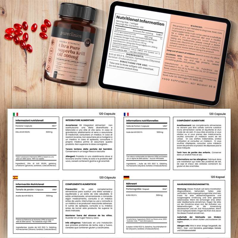 Ultra Pure Superba Krill Oil 500mg x 240 Capsules (2