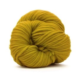 Revolution Fibers Hilo de merino súper voluminoso de alta calidad, 100 gramos de hilo de lana 100 % grueso, hilo de lana gruesa para tejer, ganchillo, manta de bebé, teñido, fieltro, tejer, amarillo mostaza