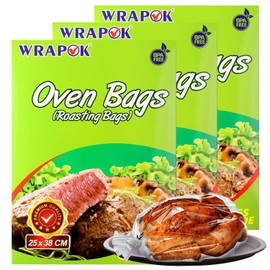 WRAPOK Bratbeutel Kochen Ofen Taschen Kleine - 24 Stück (43 x 55 cm) Für Mikrowellen die Türkei Huhn Fleisch Geflügel Fisch Meeresfrüchte Gemüse