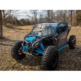 SuperATV Heavy Duty Clear Standard Full Windshield for 2017+ Can Am Maverick X3 (See Fitment) | For use with Intrusion Bar | 1/4" Thick Polycarbonate that is 250X Stronger than Glass | USA Made!