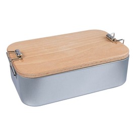 Stainless Steel 2-in-1 Lunch Box with Beech Lid