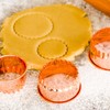 Pastry Tek 3-Piece Copper-Plated Metal Fluted Round Cookie Cutter Set