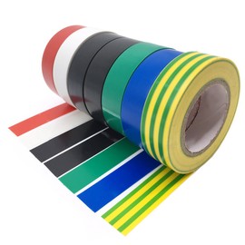 YTBUBOR Insulating Tape 8 Pack 0.6 Inch 15M Electrical Insulation Tape Mixed Colour Tape