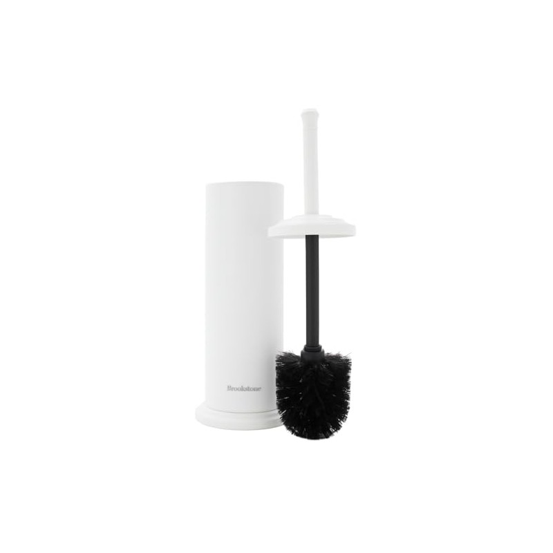 BROOKSTONE Toilet Brush and Holder Set for Bathroom with Splash