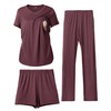 Rnxrbb 3 Piece Women's Maternity Nursing Pajamas Set V Neck