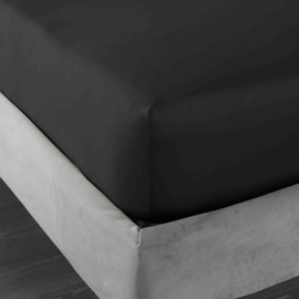 Bianca 400 Thread Count Cotton Sateen Double Fitted Sheet Black