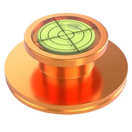 Tenlysound Record Weight Disc Stabilizer Turntable Level Speed Measure Strobe Scale Record Puck Aluminum LP Weight Clamp with Bubble Level for Vinyl Record Player Phonograph (Gold)