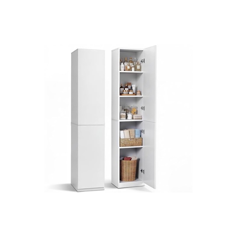 OSLIFE Librero Organizador con Puertas, Alacenas de Madera para Cocina