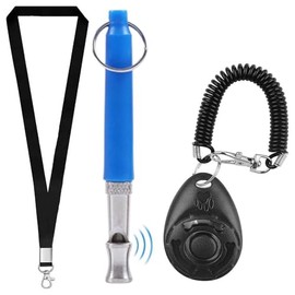 DOTHANGWEI 2 Packs Dog Whistle for Recall Stop Barking Dog Whistle to Stop Barking Neighbors Dog Professional Dog Training Clicker Set Adjustable Frequencies with Lanyard for Dog Training(Blue)