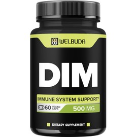 DIM Supplement 500mg for Vital Body Support, Promoting Skin Health and Energy Production - 2 Month Supply with 60 High Absorption Capsules