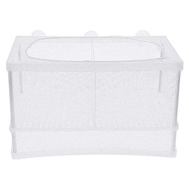 Aquarium Fish Breeder Box, Fish Isolation Box, Hatching Box, Juvenile Fish Spawning Incubator, Water Isolation Net Hatcher, Nylon Mesh Fish Fry Hatchery Breeder Box Separation Net（White L）