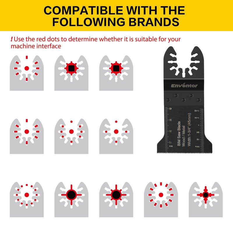 Enventor 45PCS Oscillating Multitool Blades, Professional Universal Multi Tool Saw