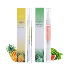 Cuticle Oil Pen, 2Pcs Cuticle Revitalizer Oil Pen with Natural Ingredients & Soft Brush, Cuticle Oil for Nail Care - Prevent Nail Cracking and Dry