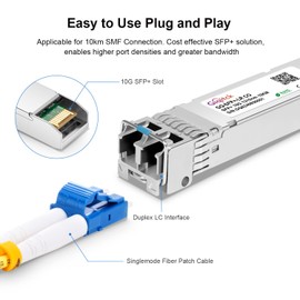 GIQITCK 10GBASE-LR SFP+ Transceiver, 10G SFP+ LR Mini GBIC Singlemode Module 1310nm 10km DDM, 10G SFP+ LC/UPC Module for Cisco SFP-10G-LR, Ubiquiti UF-SM-10G, Mikrotik, Netgear, Supermicro, D-Link