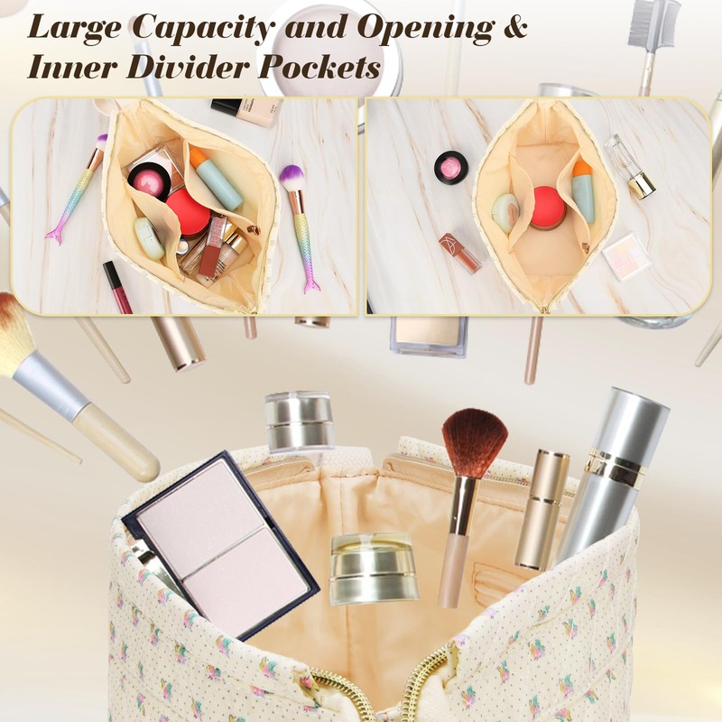 Travel Makeup Bag, #1 Leopard Print