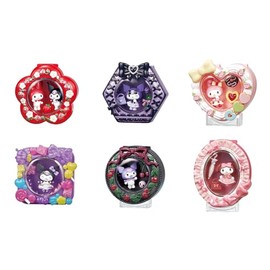 Re-ment Sanrio My Melody♡Kuromi MELTY COMPACT, Approx. H 4.5 x W 2.8 x D 2.8 inches (115 x 70 x 70 mm), PVC