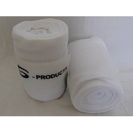 S-Products 4 HORSE BANDAGED EXERCISE DRESSAGE SCHOOLING FLATWORK VET STABLE WRAP POLO FLEECE 5" WIDE (White)