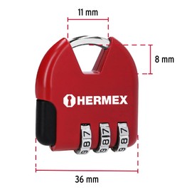 Hermex CMA-4C, Candado de combinación 36 mm, blíster