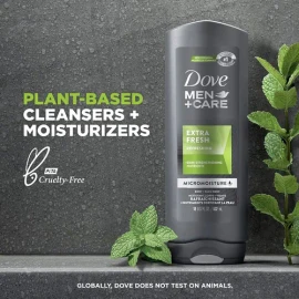 Gel De Ducha Dove Men Care Extra Fresh 18 Oz - Pack De 4