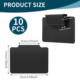 Azushwer 10 Pcs Labels for Baskets, Black Premium Bin Basket Labels Clip On, Removable Clip On Label Writable Erasable for Storage Bins Organization Box