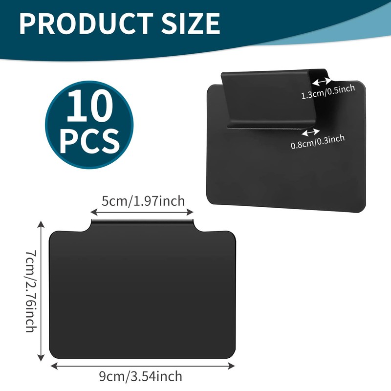 Azushwer 10 Pcs Labels for Baskets, Black Premium Bin Basket