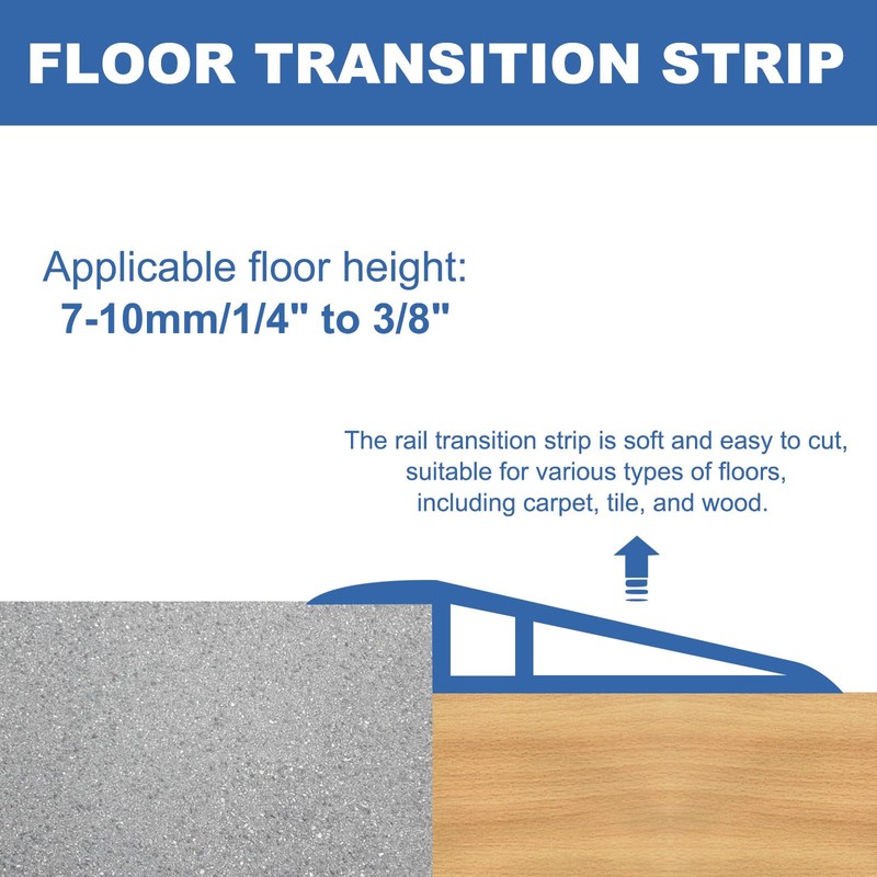uxcell Floor Transition Strip 6.5ft Self-Adhesive Flooring Edge Trim Strip