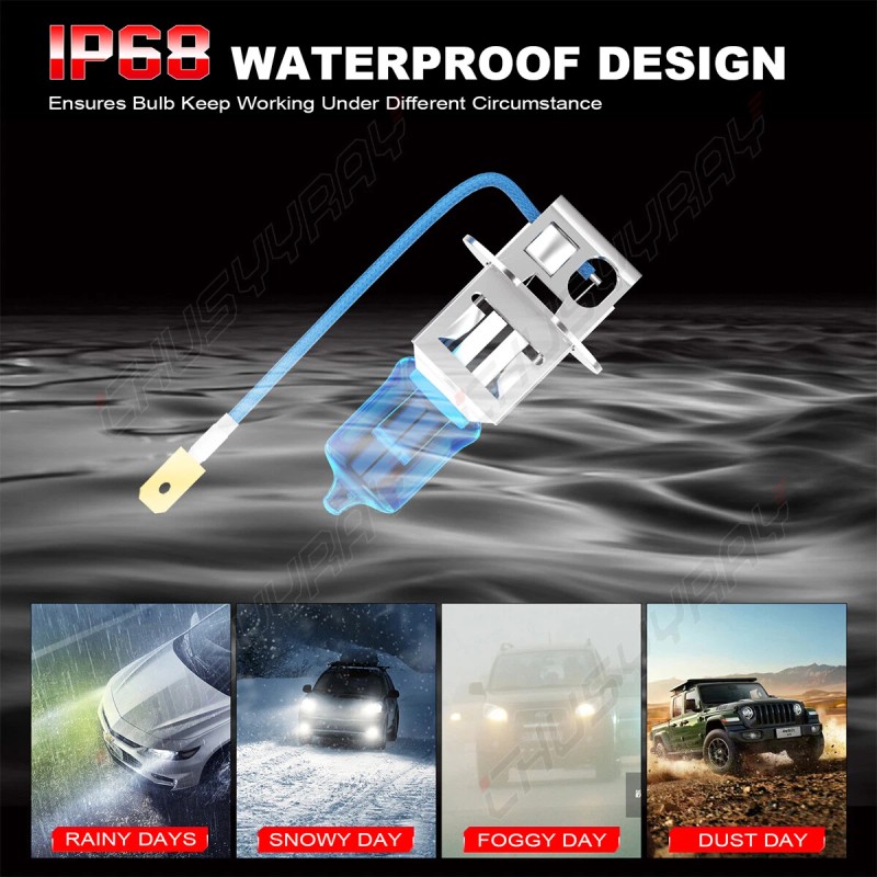 CHUSYYRAY H3 White Halogen Fog Lamps Bulbs FOR 2003 2004