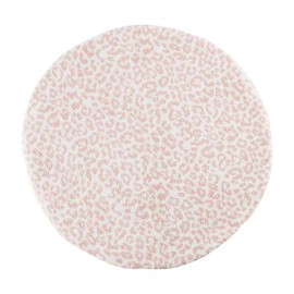 Mud Pie Baby Girls Nursery Chenille Mat, Pink Leopard, 34" Dia